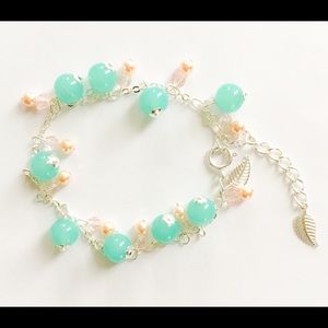 Candy Mint Charm Bracelet — Adjustable Handmade Silver-Plated Charm Bracelet